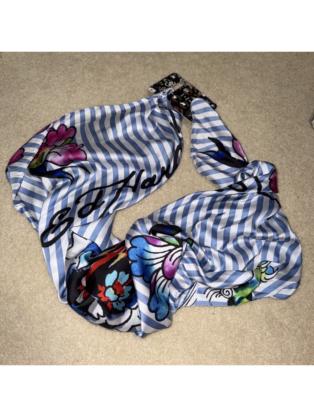 Ed Hardy 4 Ways To Wear Scarf With the "Geisha Fan" print NWT